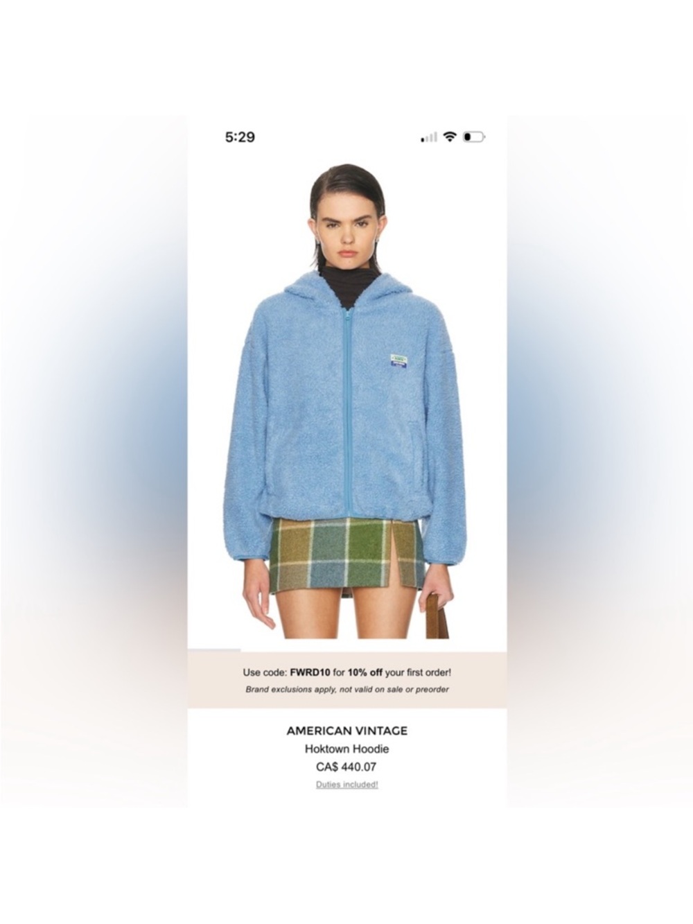 American Vintage Hoktown Gray Sherpa Zip-Up Jacket